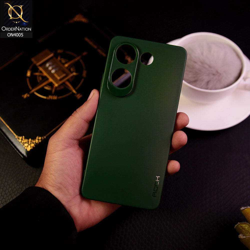 Tecno Camon 20 Pro - Green - New Hybrid Rock Soft Silicon Case With Shiny Camera Ring