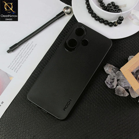 Infinix Hot 30i Cover - Black - New Hybrid Rock Soft Silicon Case With Shiny Camera Ring