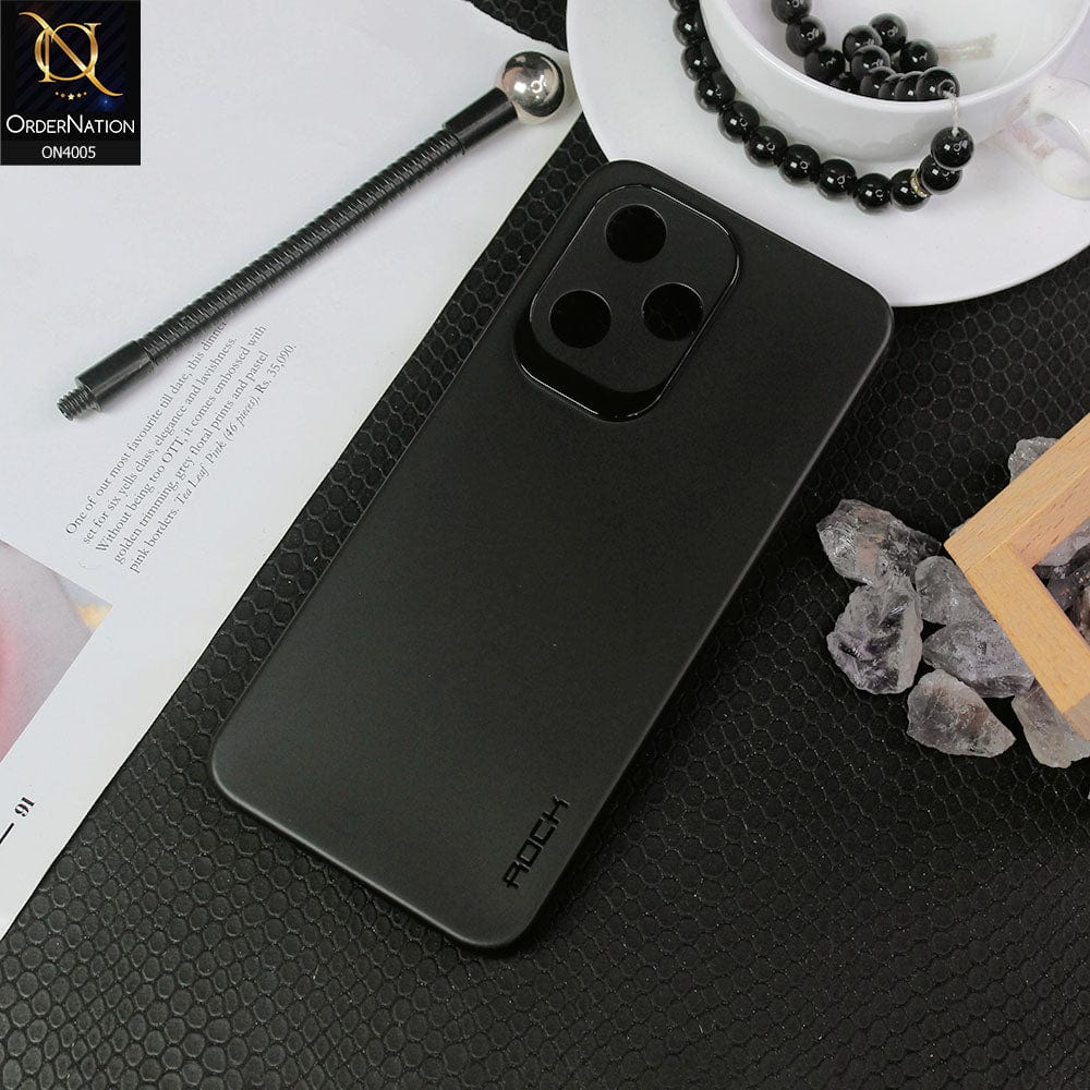 Infinix Hot 30 Play Cover - Black - New Hybrid Rock Soft Silicon Case With Shiny Camera Ring