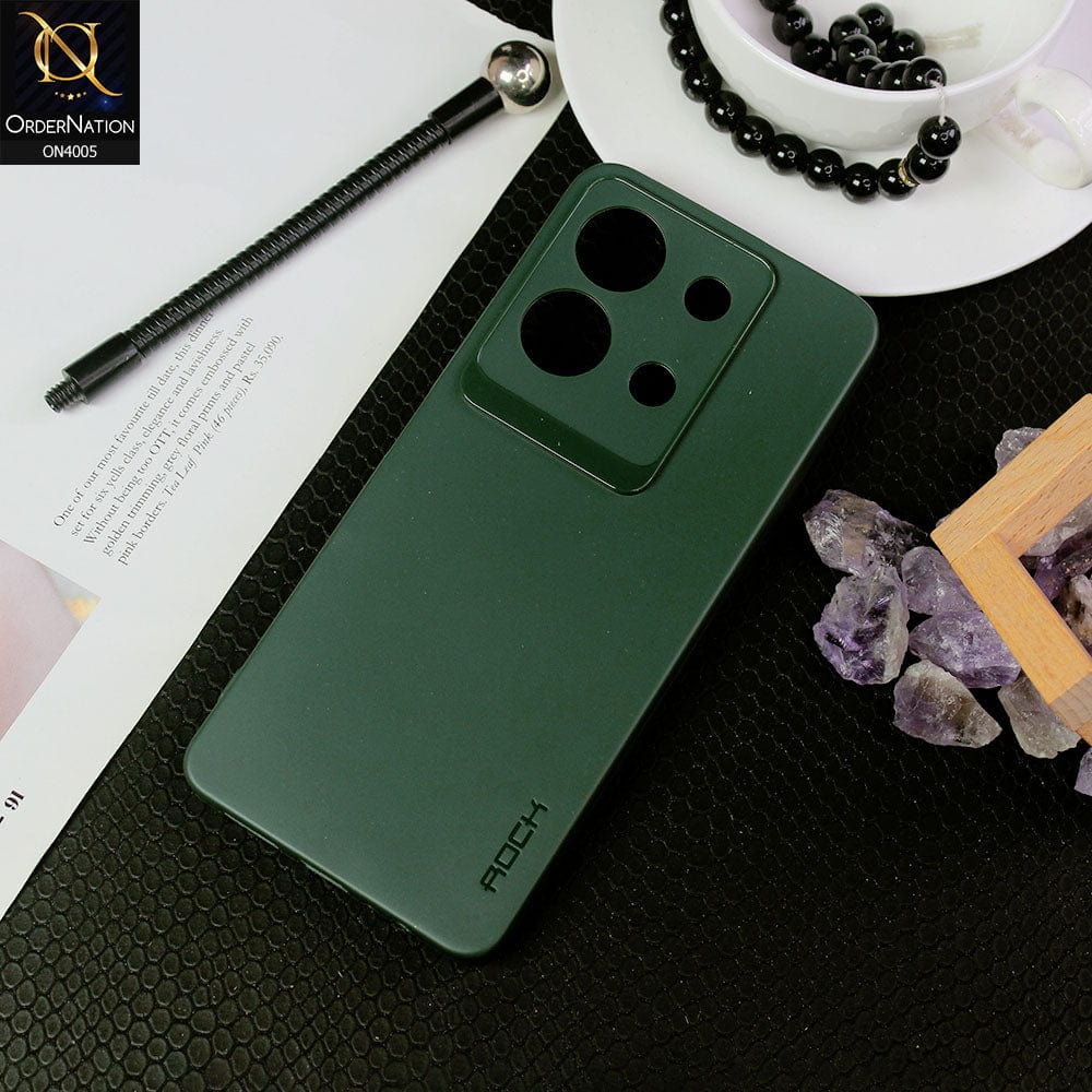 Infinix Note 30 Cover - Green - New Hybrid Rock Soft Silicon Case With Shiny Camera Ring
