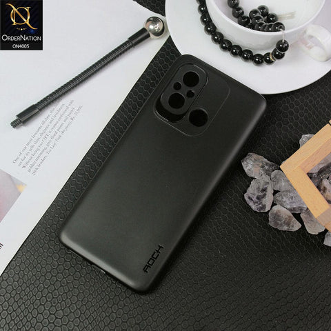 Xiaomi Redmi 12C Cover - Black - New Hybrid Rock Soft Silicon Case With Shiny Camera Ring