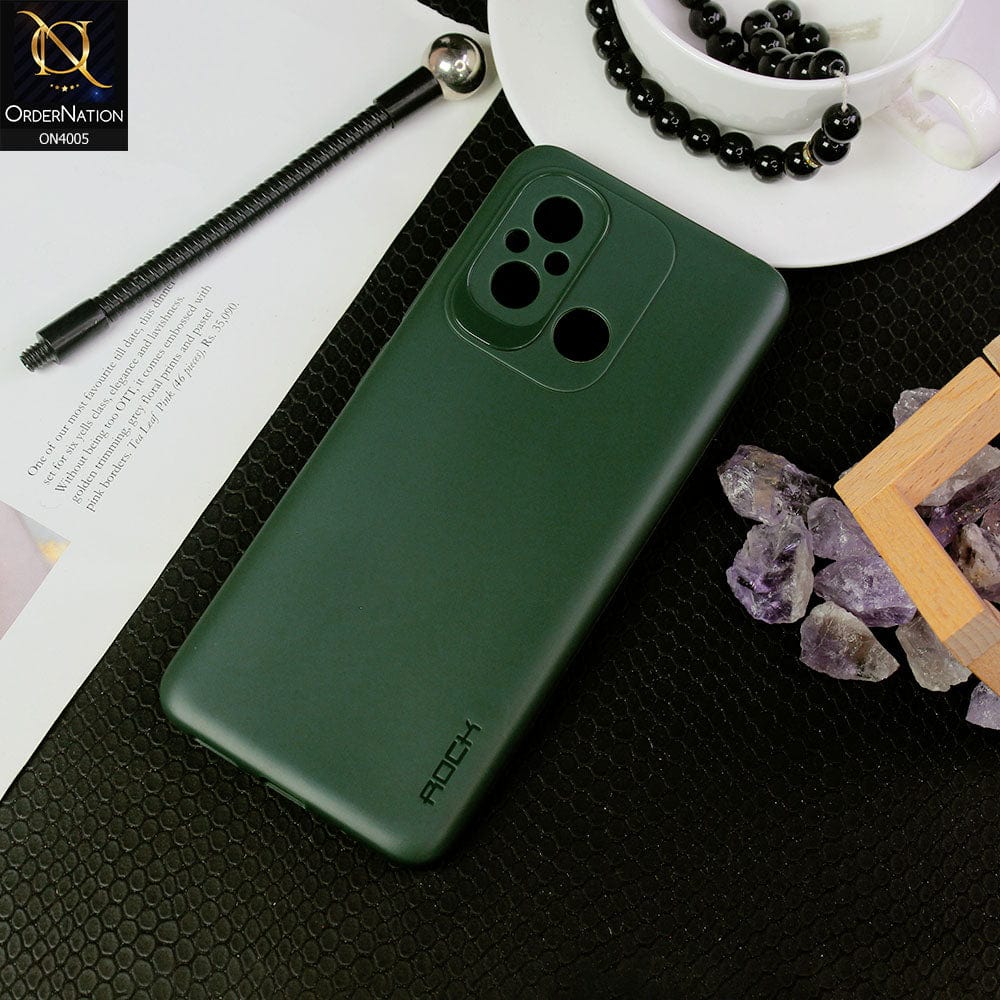 Xiaomi Redmi 12C Cover - Green - New Hybrid Rock Soft Silicon Case With Shiny Camera Ring