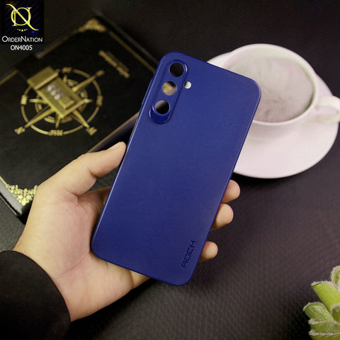 Samsung Galaxy A54 - Blue - New Hybrid Rock Soft Silicon Case With Shiny Camera Ring