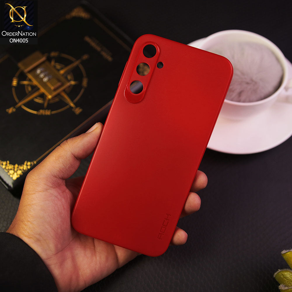 Samsung Galaxy A54 5G - Red - New Hybrid Rock Soft Silicon Case With Shiny Camera Ring