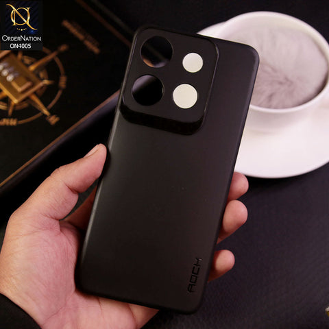 Infinix Smart 7 HD - Black - New Hybrid Rock Soft Silicon Case With Shiny Camera Ring