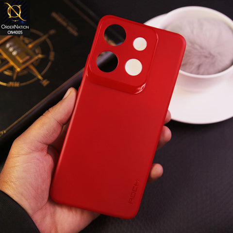 Infinix Smart 7 - Red - New Hybrid Rock Soft Silicon Case With Shiny Camera Ring