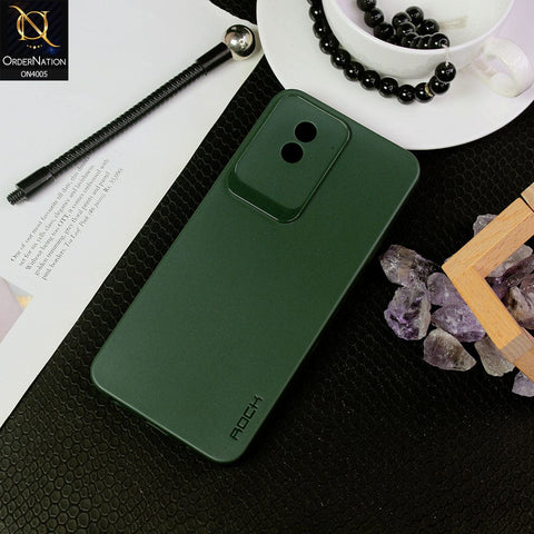 Vivo Y02A Cover - Green - New Hybrid Rock Soft Silicon Case With Shiny Camera Ring