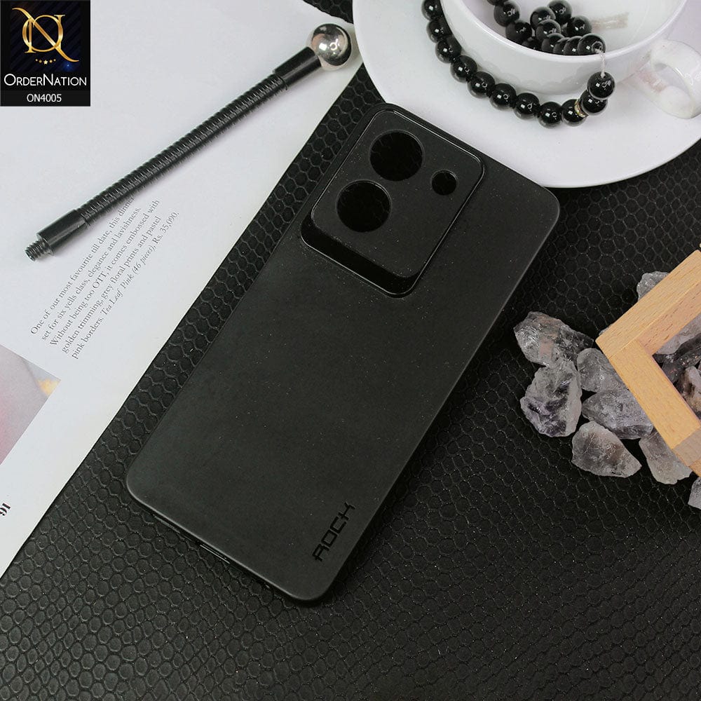 Vivo Y36 4G Cover - Black - New Hybrid Rock Soft Silicon Case With Shiny Camera Ring