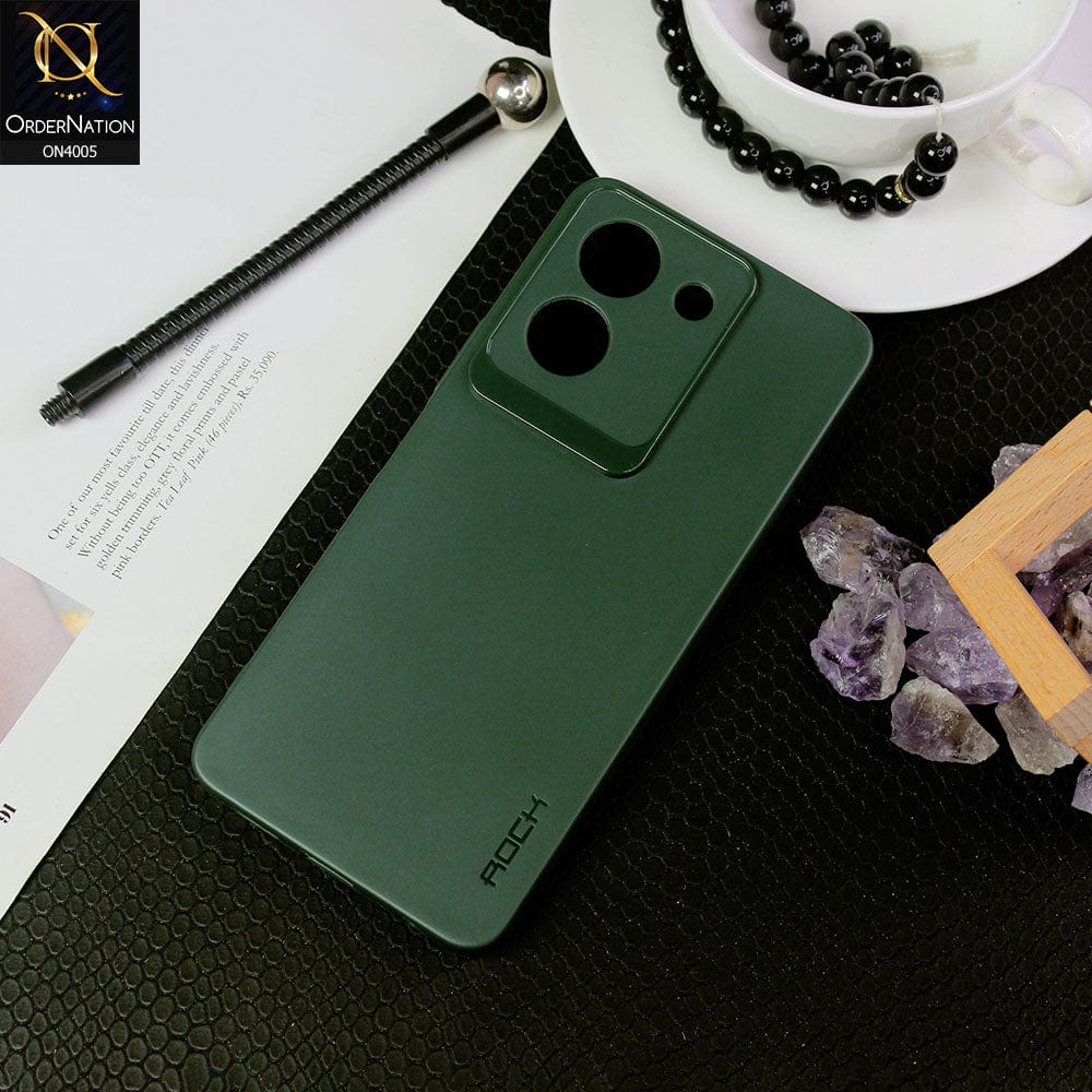 Vivo Y36 4G Cover - Green - New Hybrid Rock Soft Silicon Case With Shiny Camera Ring
