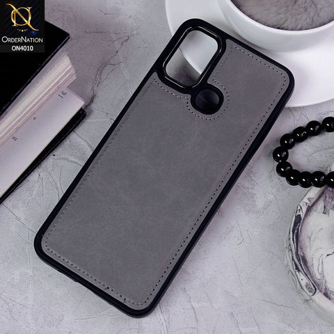 Infinix Hot 11 Play Cover - Gray - New Electroplated Camera Ring Leather Texture Soft Silicone Case
