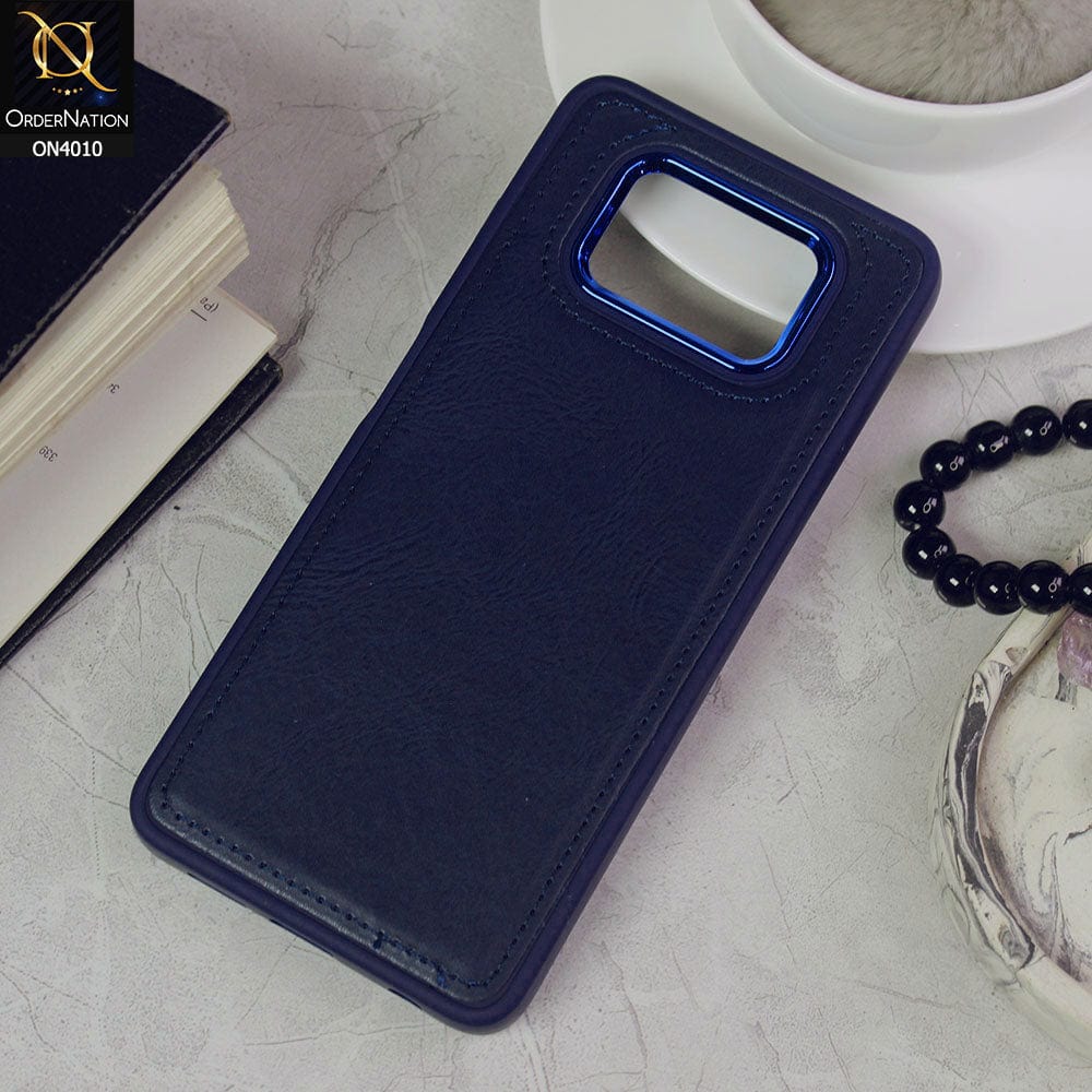 Xiaomi Poco X3  Cover - Blue - New Electroplated Camera Ring Leather Texture Soft Silicone Case
