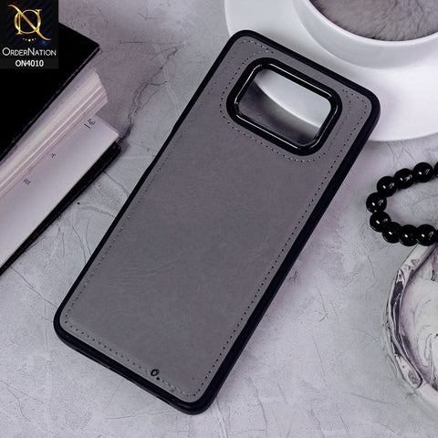 Xiaomi Poco X3  Cover - Gray - New Electroplated Camera Ring Leather Texture Soft Silicone Case