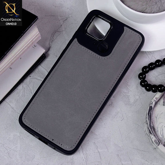 Xiaomi Redmi 10C Cover - Gray - New Electroplated Camera Ring Leather Texture Soft Silicone Case