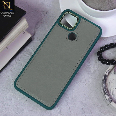 Xiaomi Redmi 9C Cover - Green - New Electroplated Camera Ring Leather Texture Soft Silicone Case
