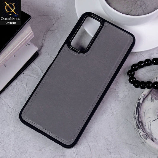 Vivo Y20a Cover - Gray - New Electroplated Camera Ring Leather Texture Soft Silicone Case