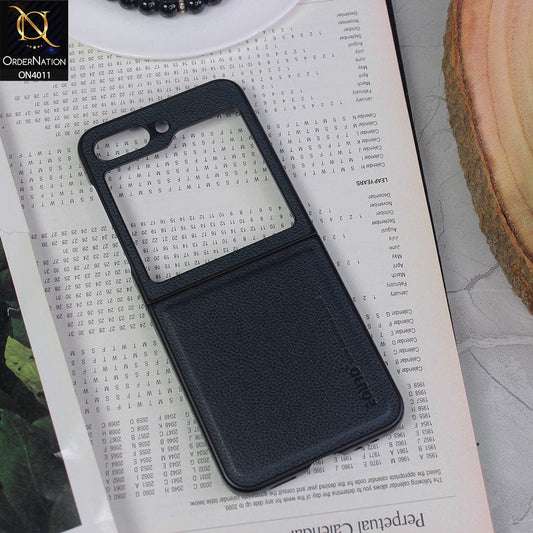 Samsung Galaxy Z Flip 5 5G Cover - Dark Blue - Eouro Slim Designed Protective Folding Classic Case ( No Signal Loss )