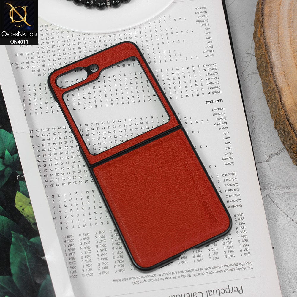 Samsung Galaxy Z Flip 5 5G Cover - Red - Eouro Slim Designed Protective Folding Classic Case ( No Signal Loss )