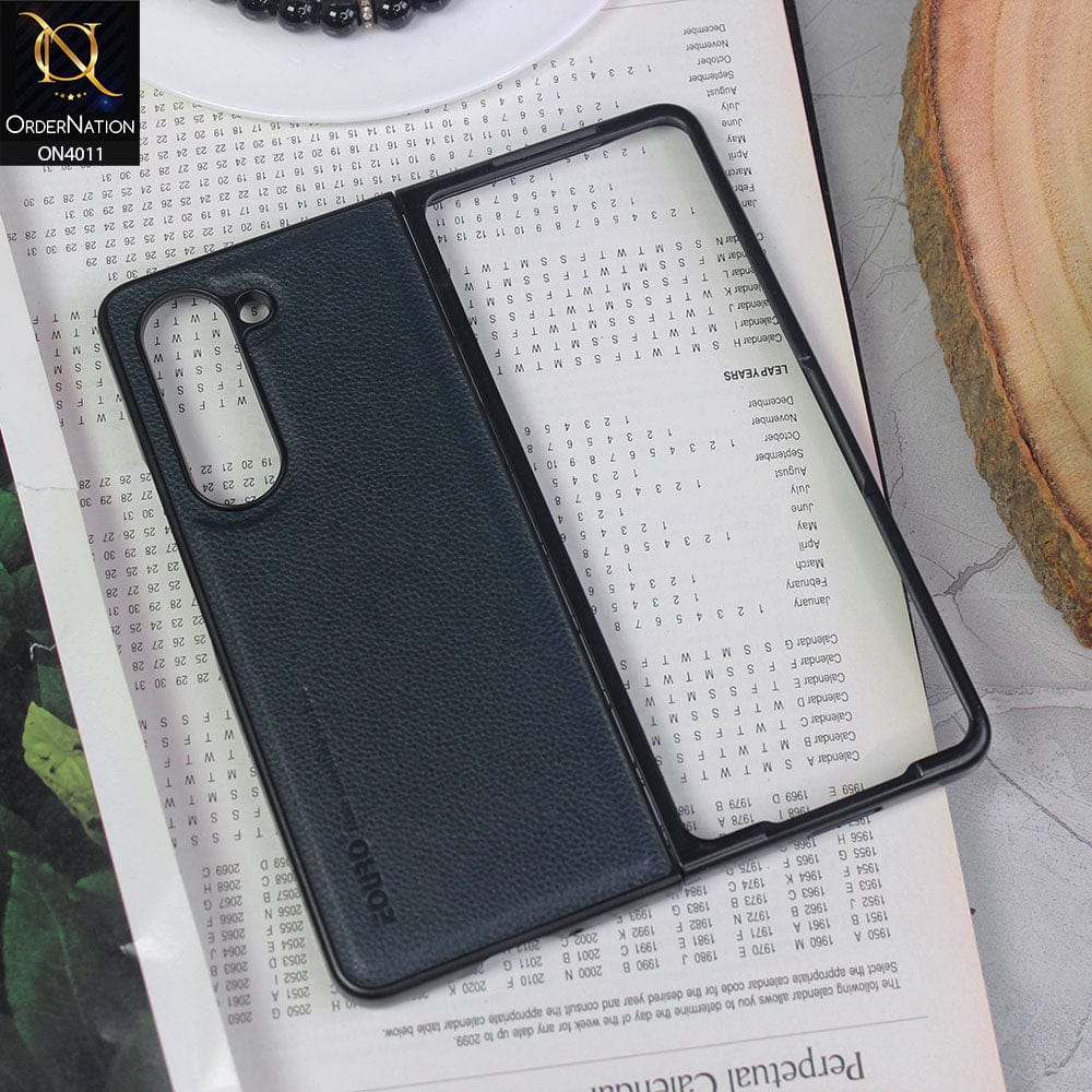 Samsung Galaxy Z Fold 5 5G Cover - Dark Blue - Eouro Slim Designed Protective Folding Classic Case ( No Signal Loss )