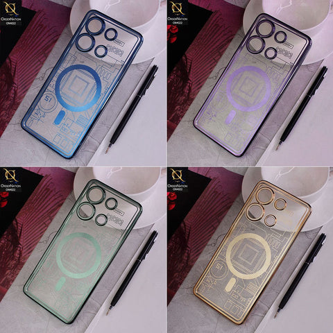 Infinix Note 30 Cover - Green - Fashion Circuit Diagram Case Clear Plating Soft Cover With Camera Lens Protection