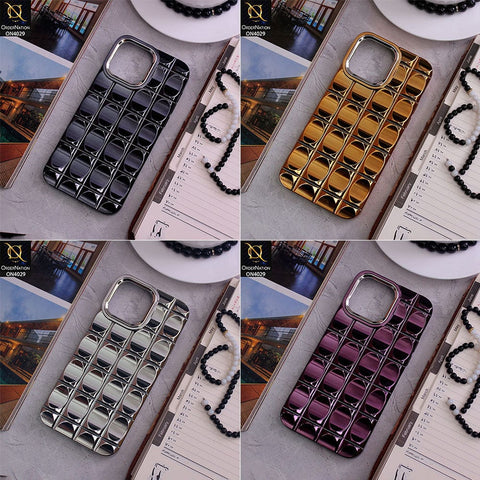 iPhone 14 Pro Max Cover - Silver - Luxury Electroplated Shockproof Casing Concave Convex Protective Cover