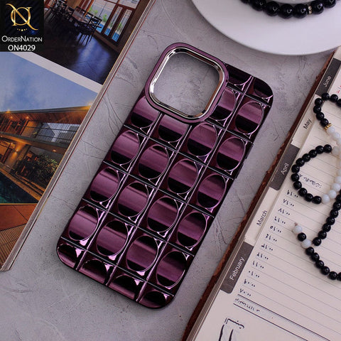 iPhone 14 Pro Max Cover - Purple - Luxury Electroplated Shockproof Casing Concave Convex Protective Cover