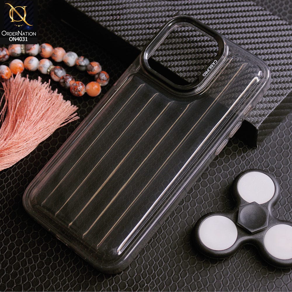 iPhone 15 Pro Max Cover - Black - New Soft Silicon Wavy Lines Camera Bumper Protection Premium Case