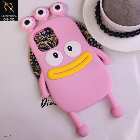 iPhone 13 Pro Max Cover - Pink - 3D Cartoon Big Eyes Sausage Mouth Protective Soft Silicone Back Cover Case