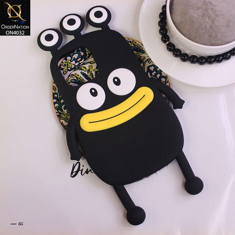iPhone 14 Pro Max Cover - Black - 3D Cartoon Big Eyes Sausage Mouth Protective Soft Silicone Back Cover Case