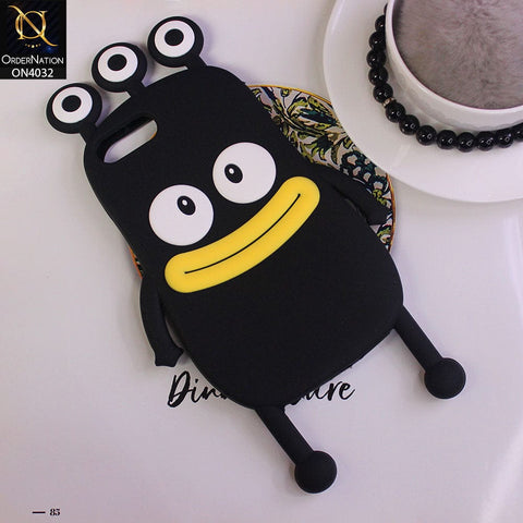 iPhone 8 Plus / 7 Plus Cover - Black - 3D Cartoon Big Eyes Sausage Mouth Protective Soft Silicone Back Cover Case