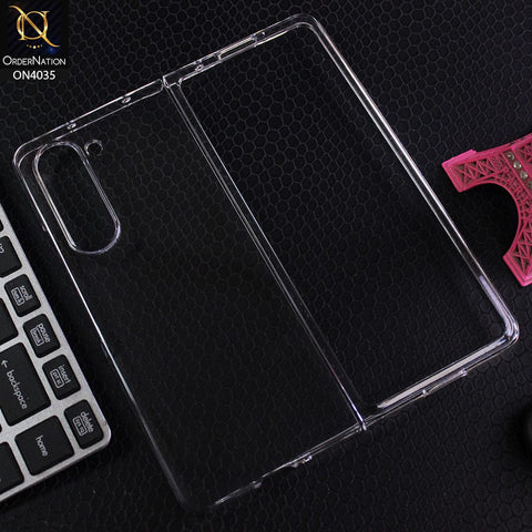 Samsung Galaxy Z Fold 5 5G Cover - Transparent - New Clear Slim Phone Case With Transparent Hard Pc Back Soft