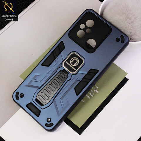 Xiaomi Redmi 12C Cover - Midnight Blue - Luxury Hybrid Shockproof Magnet Adsorption Stand Case
