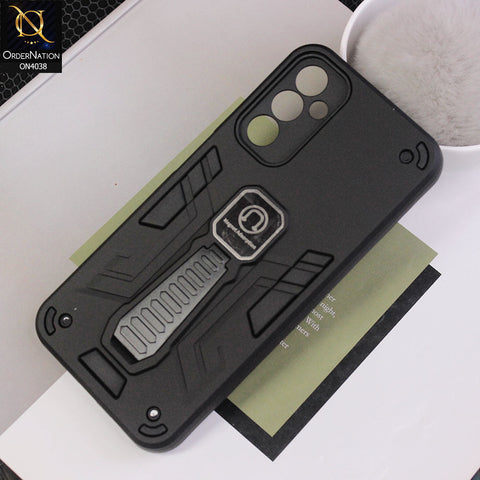 Samsung Galaxy A14 Cover - Black - Luxury Hybrid Shockproof Magnet Adsorption Stand Case