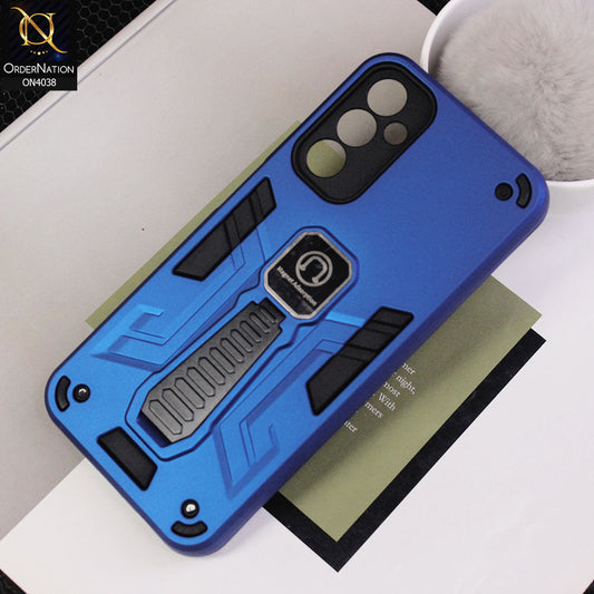 Samsung Galaxy A14 Cover - Blue - Luxury Hybrid Shockproof Magnet Adsorption Stand Case