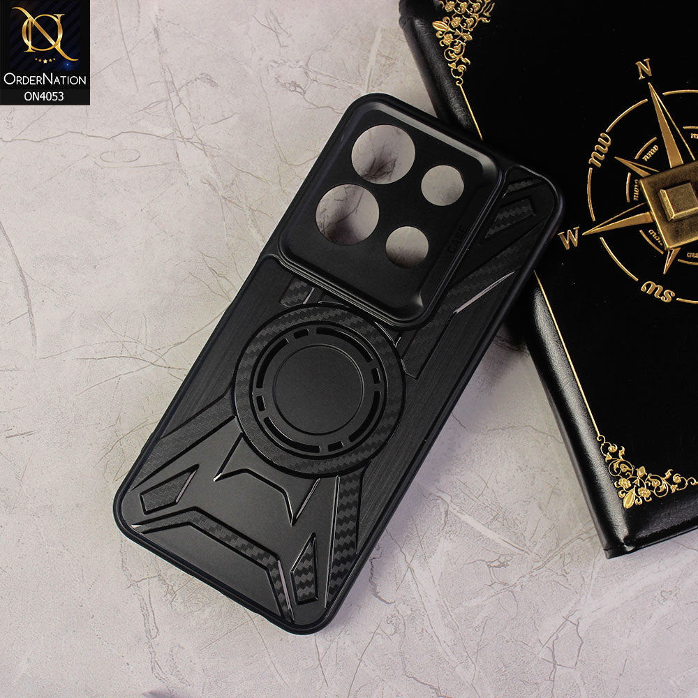 Infinix Note 30 Cover - Black - Shockproof Soft Silicon Case With Camera Bumper Protection Case