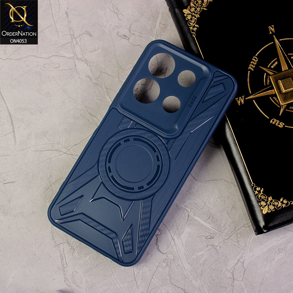 Infinix Note 30 Cover - Blue - Shockproof Soft Silicon Case With Camera Bumper Protection Case