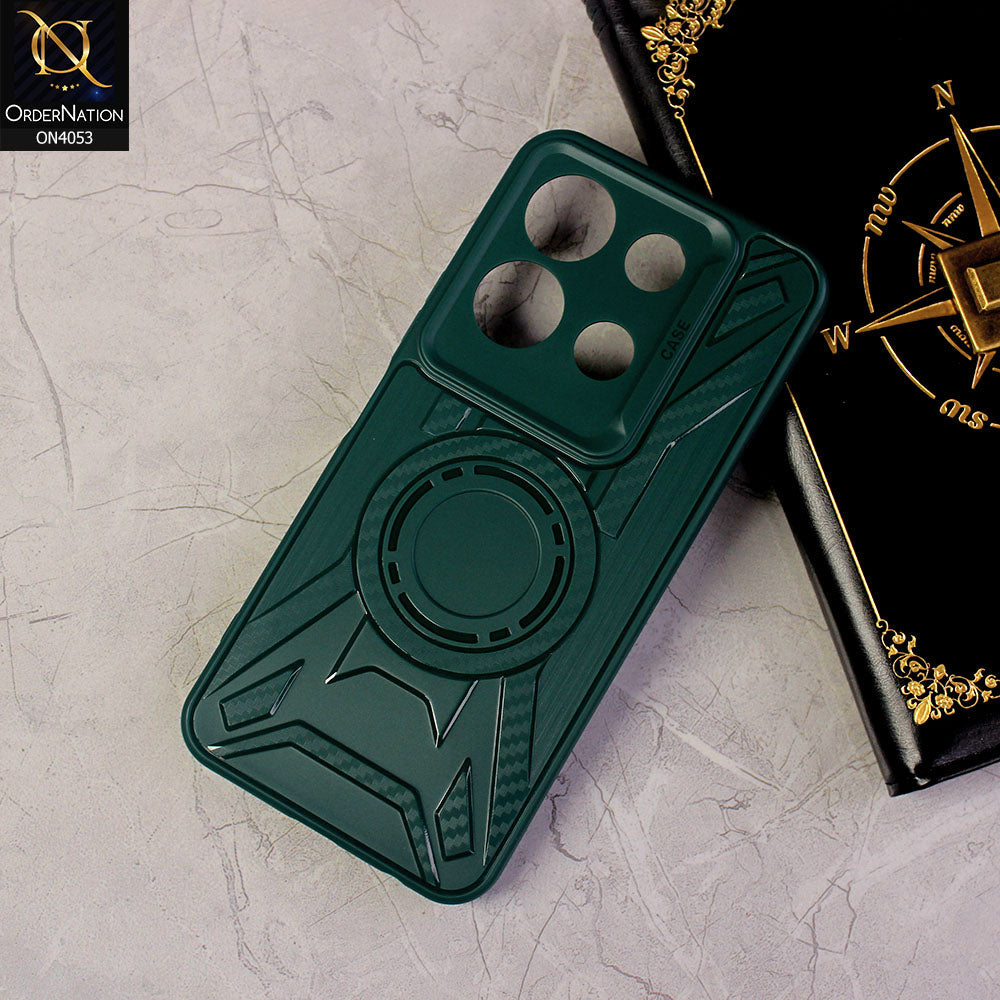 Infinix Note 30 Cover - Green - Shockproof Soft Silicon Case With Camera Bumper Protection Case