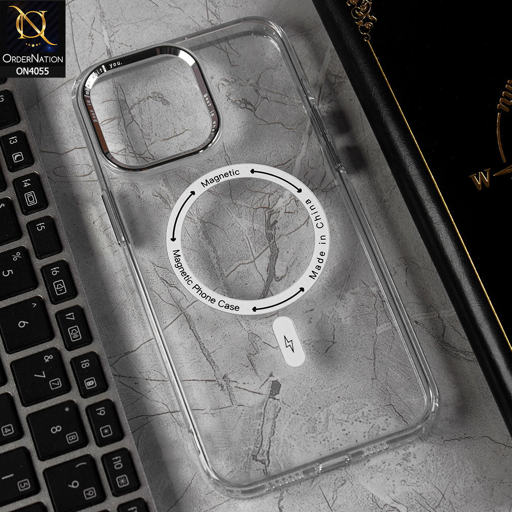 iPhone 15 Pro Max - Transparent - J-Case Ice Magnetic Series With MagSafe Protective Case (MagSafe Notification Enabled)