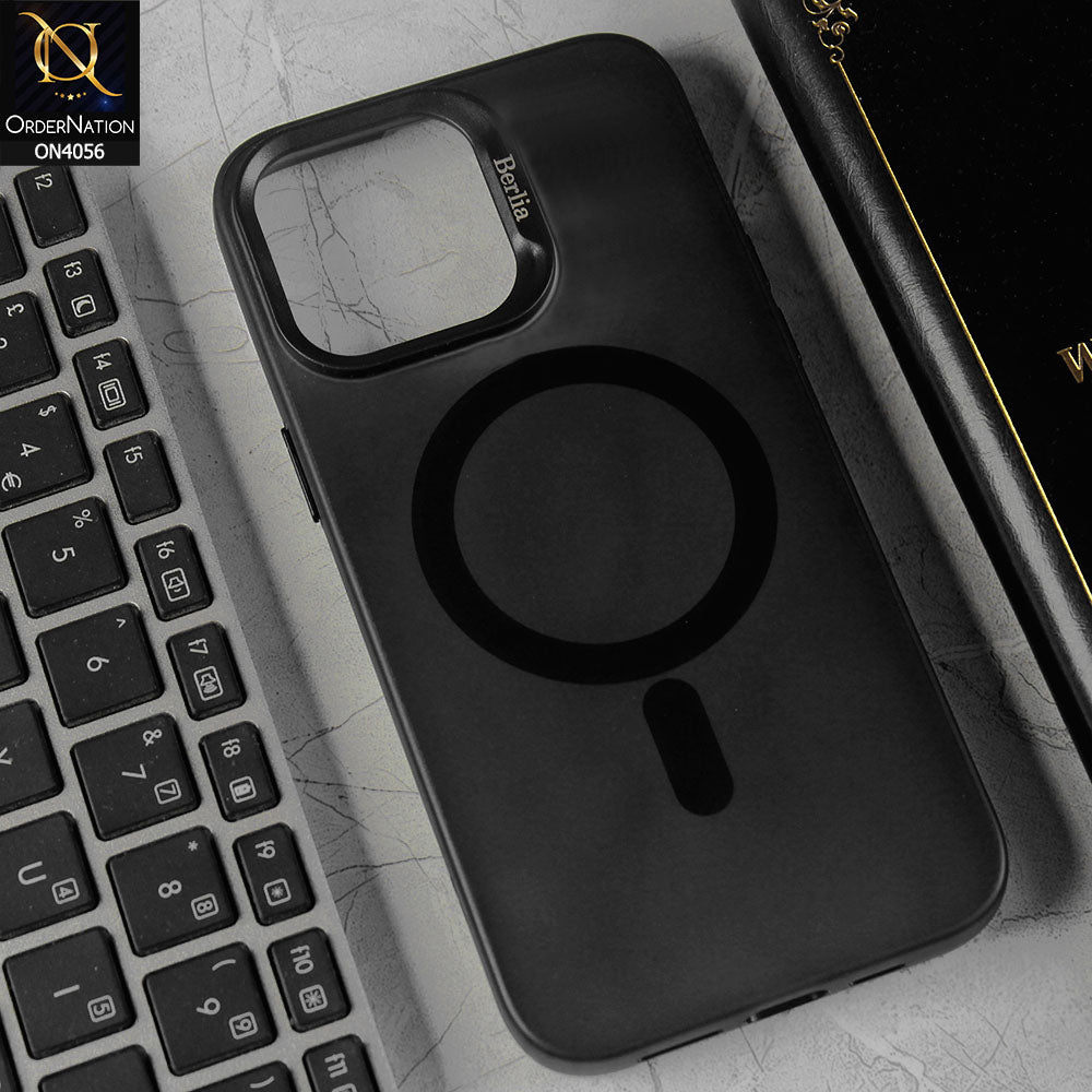 iPhone 15 Pro Max - Black - New Premium MagSafe Soft Matte Case (MagSafe Notification Enabled)