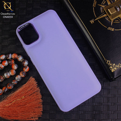 Samsung Galaxy A04e - Light Purple - New Soft Slicone Fashion Case With Fancy Camera Ring