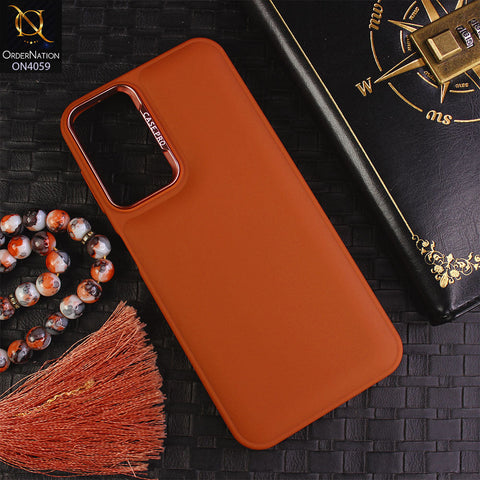 Samsung Galaxy A14 5G - Brown - New Soft Slicone Fashion Case With Fancy Camera Ring
