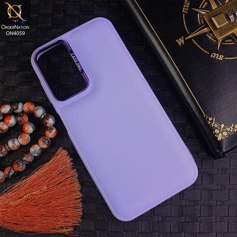 Samsung Galaxy A14 5G - Light Purple - New Soft Slicone Fashion Case With Fancy Camera Ring
