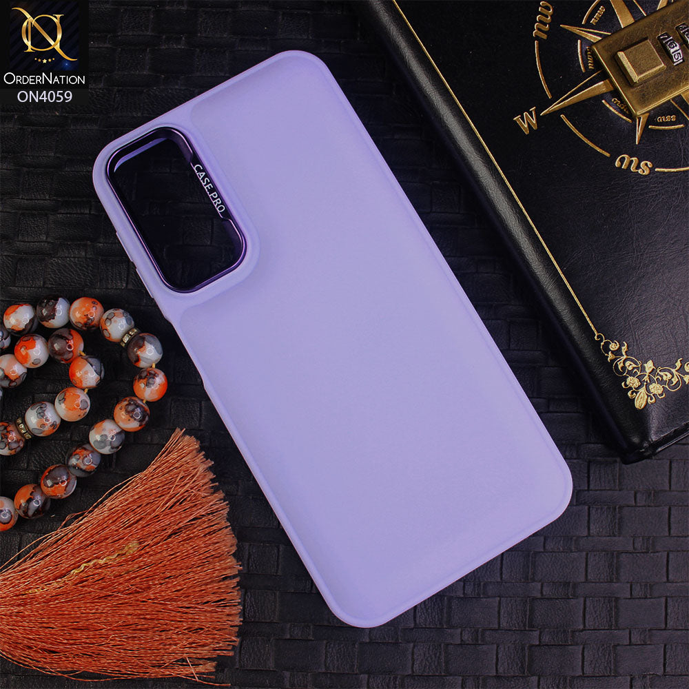 Samsung Galaxy A24 4G - Light Purple - New Soft Slicone Fashion Case With Fancy Camera Ring