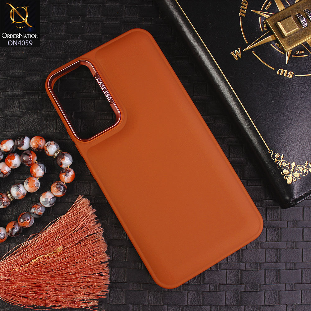 Samsung Galaxy A34 5G Cover - Brown - New Soft Slicone Fashion Case With Fancy Camera Ring
