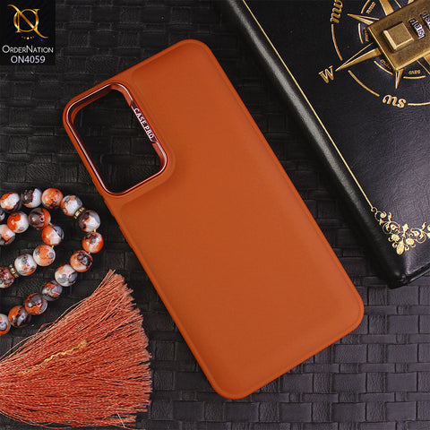 Samsung Galaxy A34 5G Cover - Brown - New Soft Slicone Fashion Case With Fancy Camera Ring