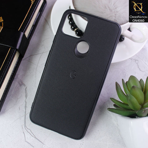 Google Pixel 5 - Black - New Soft Borders Dotted Rubber Case