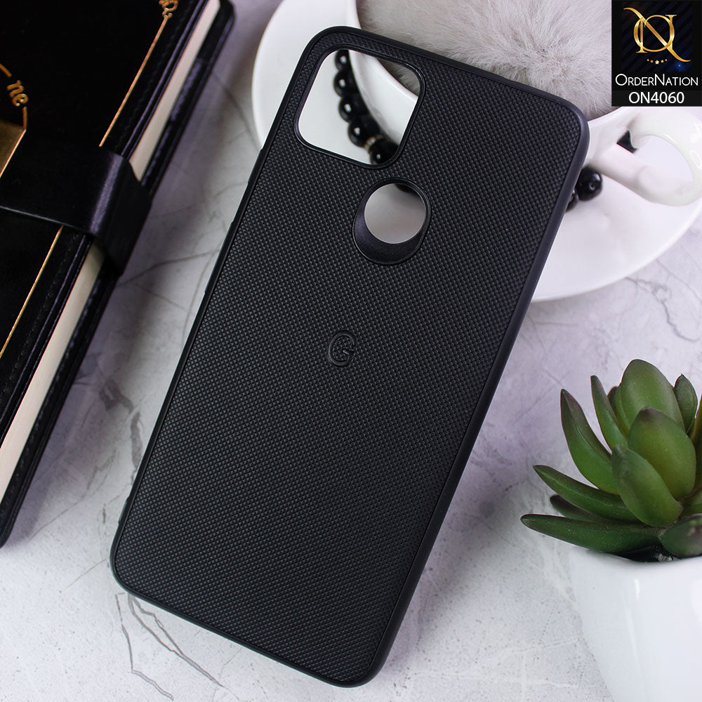 Google Pixel 5 XL - Black - New Soft Borders Dotted Rubber Case