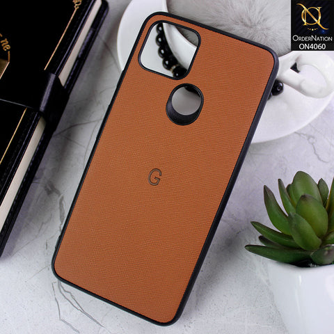 Google Pixel 5 XL - Brown - New Soft Borders Dotted Rubber Case