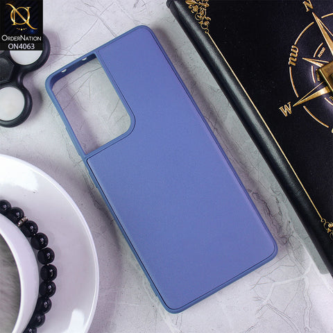 Samsung Galaxy S21 Ultra 5G - Sierra Blue - Luxury Elegant Style Leather Soft Case With Camera Bumper Protection