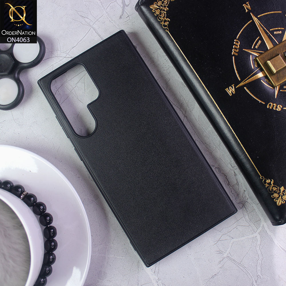 Samsung Galaxy S22 Ultra 5G - Black - Luxury Elegant Style Leather Soft Case With Camera Bumper Protection