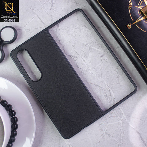Samsung Galaxy Z Fold 4 5G - Black - Luxury Elegant Style Leather Soft Case With Camera Bumper Protection